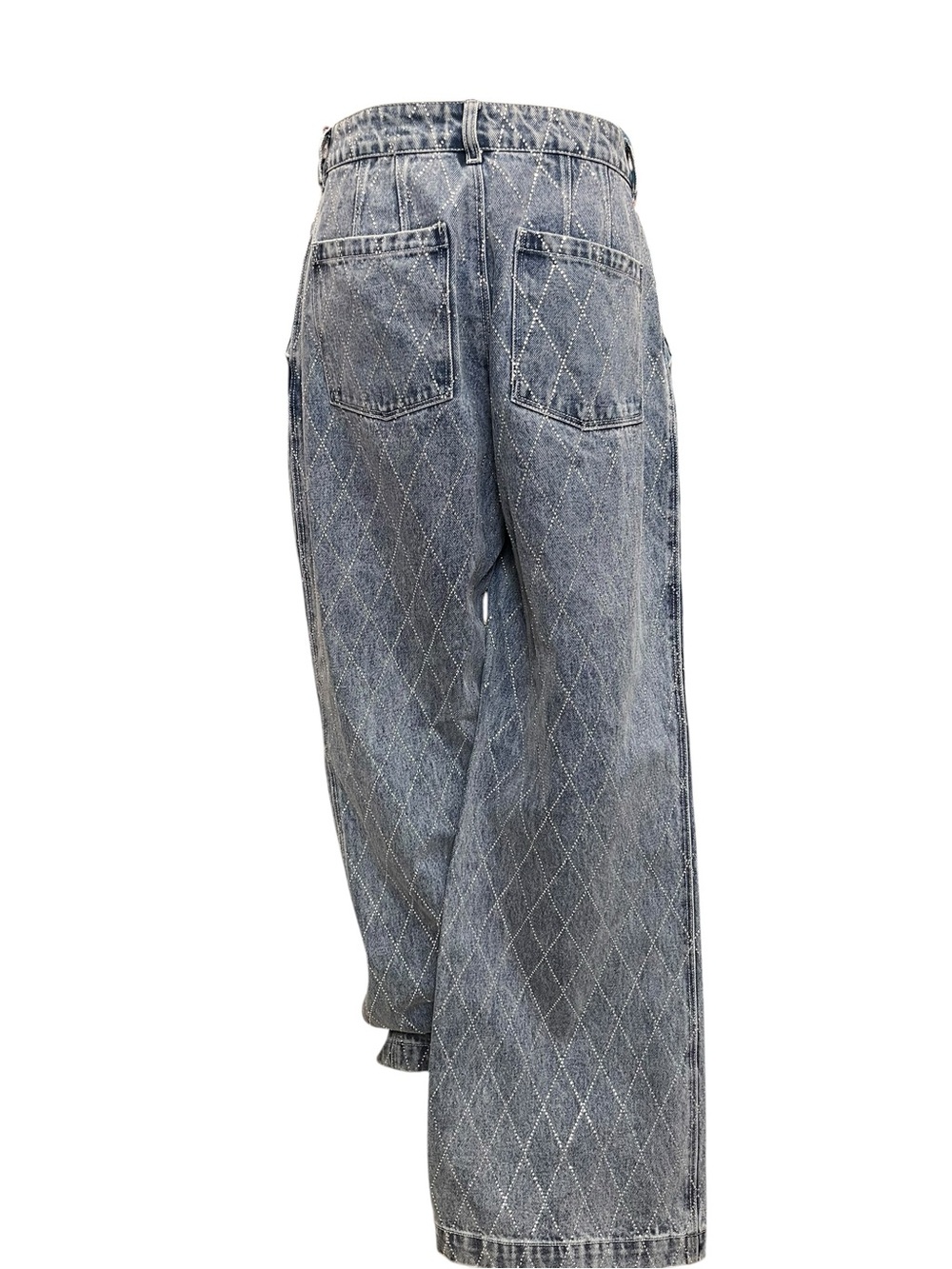 House of Harlow 1960 Rhinestone Diamond Wide Leg Jeans Size 28 - Picture 6 of 10